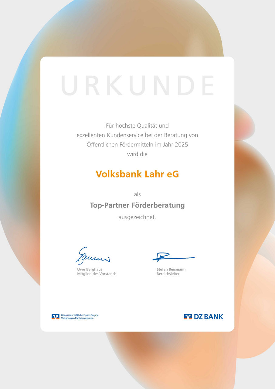Das Bild zeigt die Urkunde Auszeichnung Top-Partner