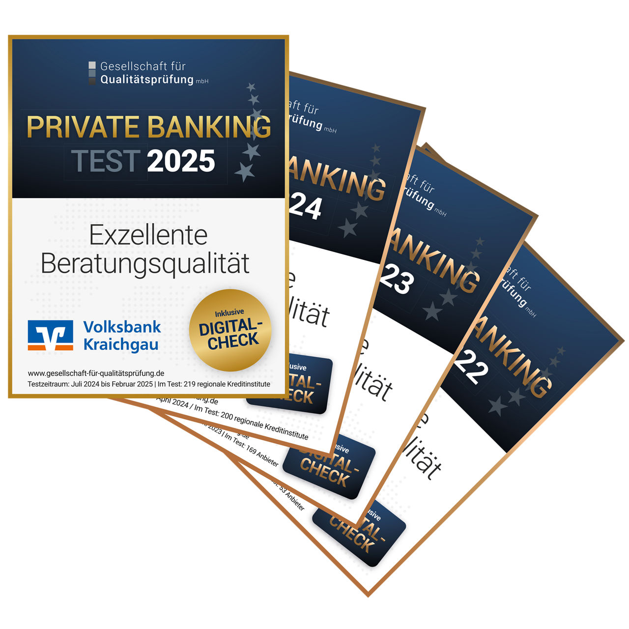 Auszeichnung Gesellschaft für Qualitätsprüfung mbH für exzellente Beratungsqualität.