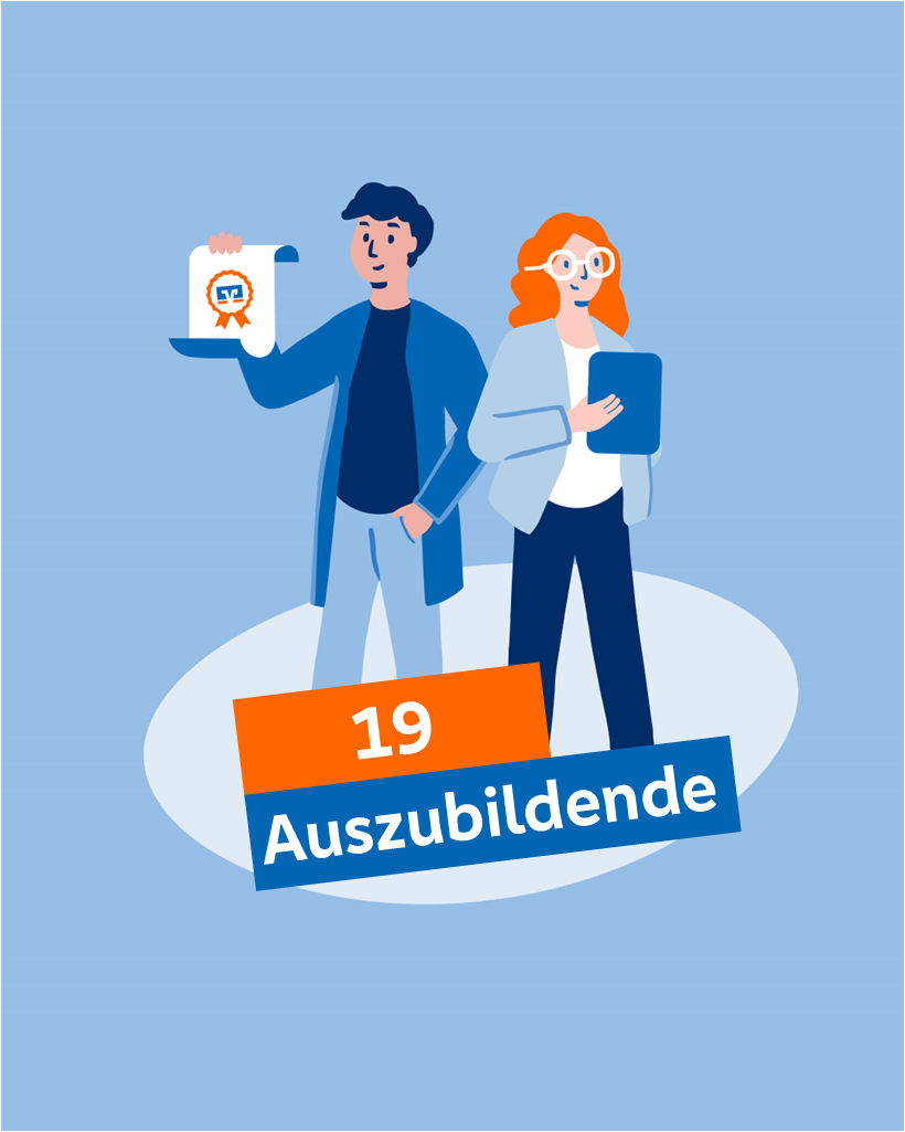 Illustration, die zeigt, wie viele Menschen ausgebildet wurden