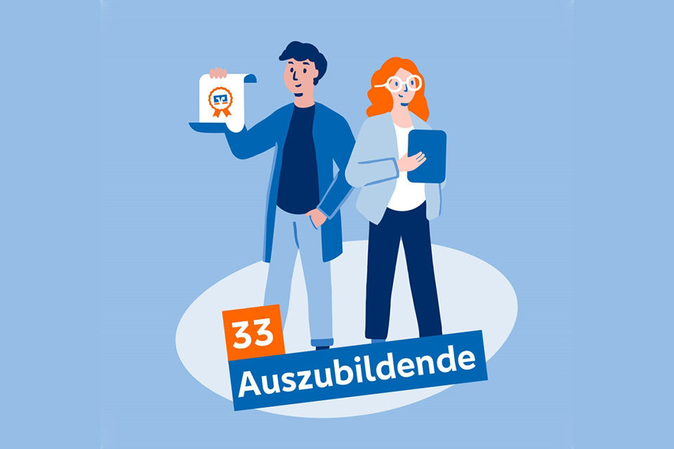 Illustration, die zeigt, wie viele Menschen ausgebildet wurden