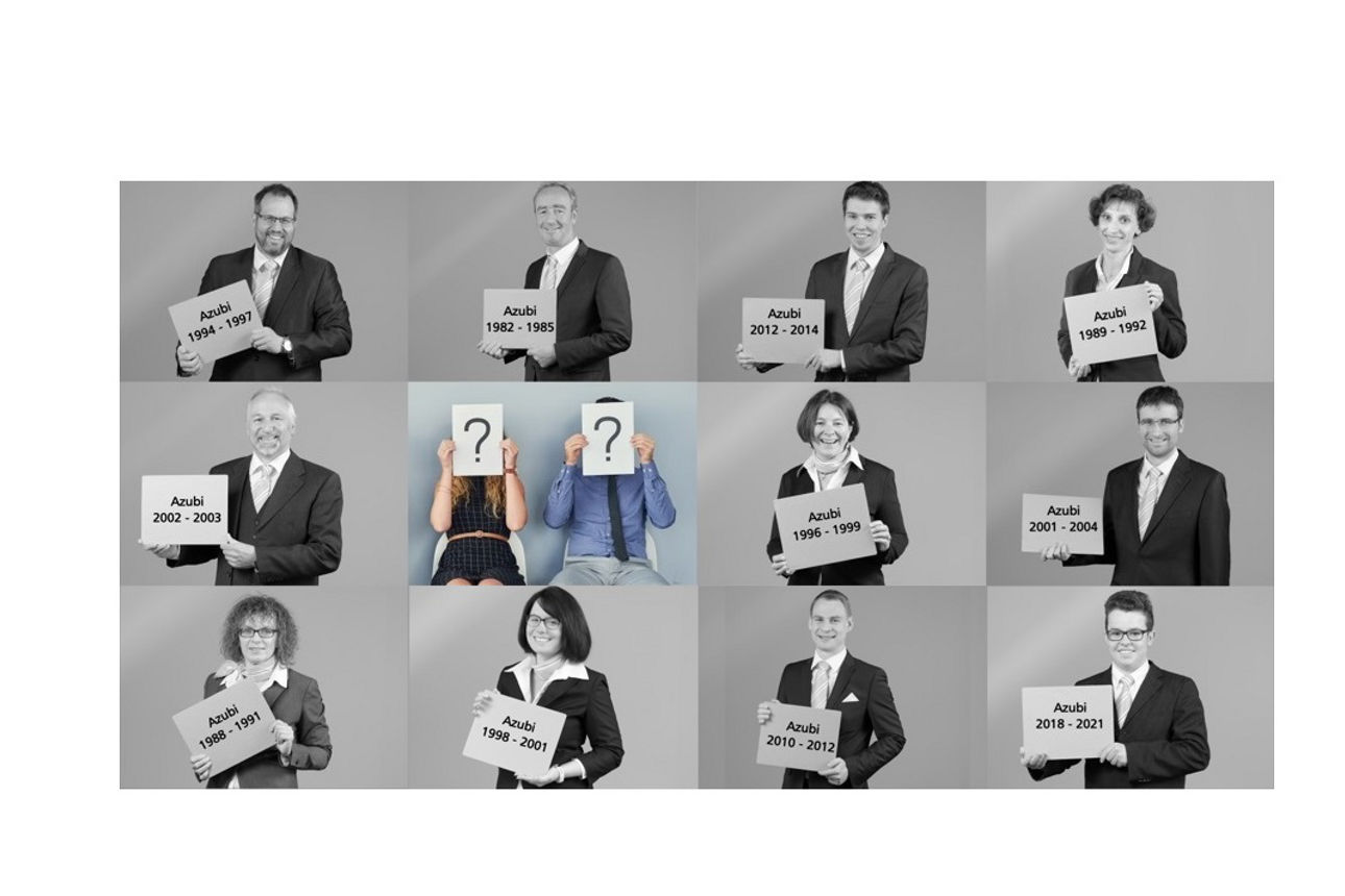 einige Mitarbeiter der Raiffeisenbank Mittenwald eG, die eine Ausbildung bei der Raiffeisebank absolviert haben