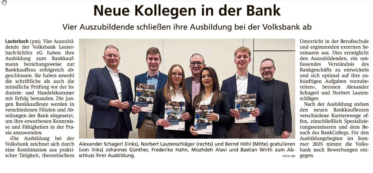 Bild des Pressebericht aus dem Lauterbacher Anzeiger