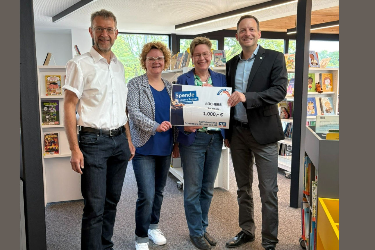 Winfried Stahl, Mitarbeiterinnen Bücherei, Dr. Sebastian Kampe Rot am See