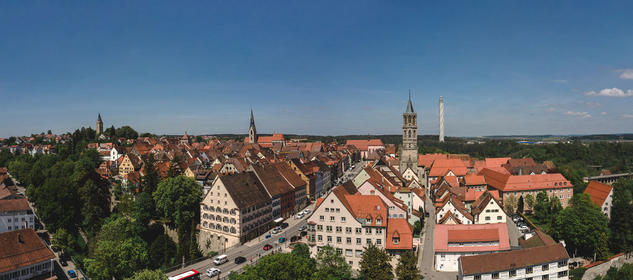 Foto der Stadt Rottweil aus der Vogelperspektive.