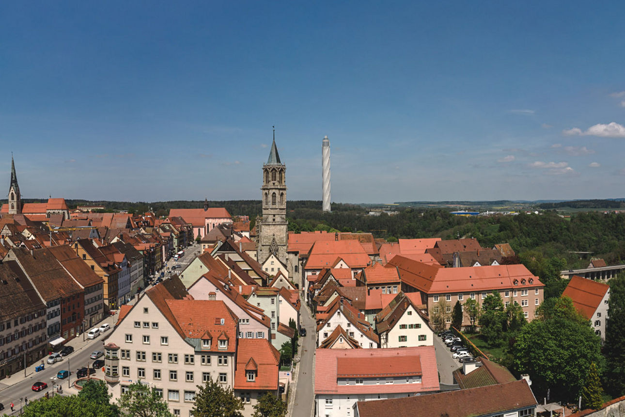 Foto der Stadt Rottweil aus der Vogelperspektive.