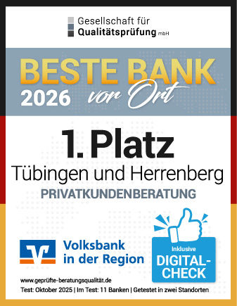 Siegel für "Beste Bank vor Ort 2026"