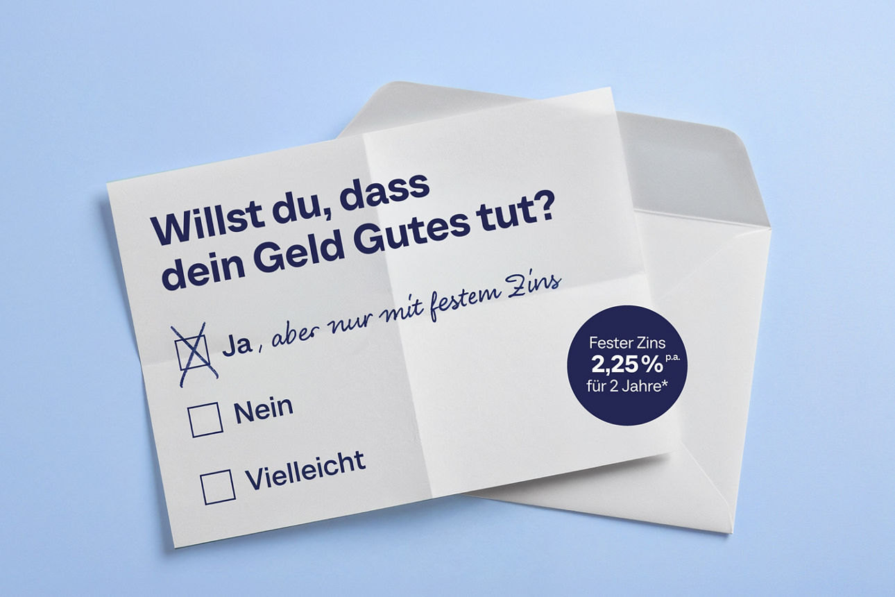 Ein Brief mit Kästchen zum Ankreuzen 