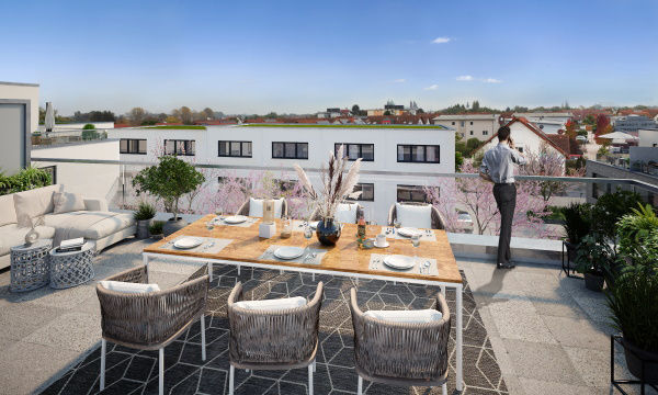 Illustration: Einrichtungsbeispiel Terrasse