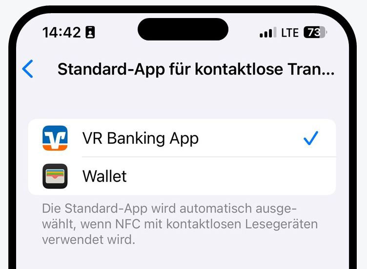 Grafik zeit Teiausschnitt eines Smartphones zur Hinterlegung der VR Banking App für kontaktloses Bezahlen