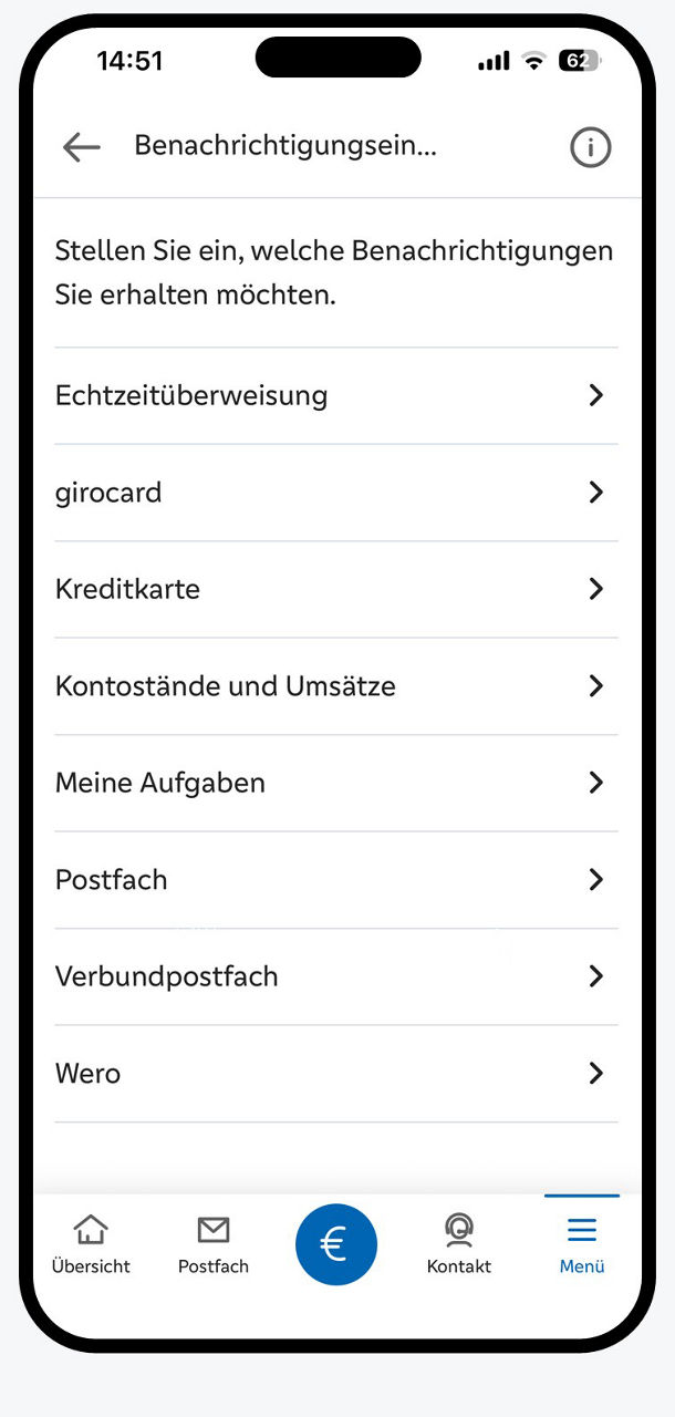 Grafik zeigt Smartphone mit den Benachrichtigungseinstellungen