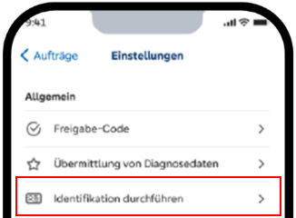 Grafik zeigt Ausschnitt des Menüs "Einstellungen" der Vr SecureGo plus-App