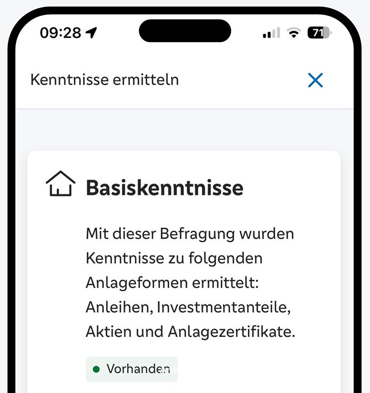 Grafik zeigt Smartphone mit der Funktion Kenntnisse ermitteln