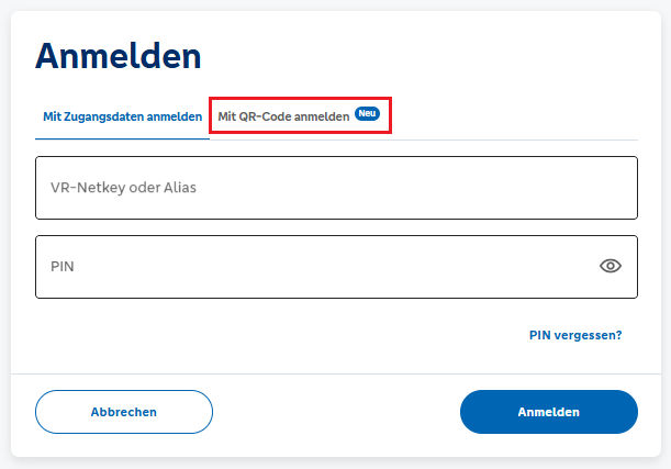 Skizze zeigt Anmeldung mit QR-Code