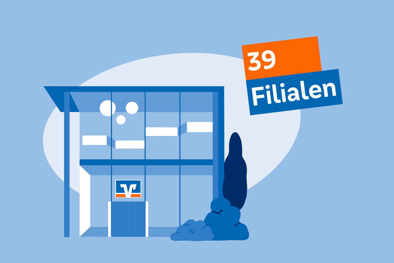 Illustration, die zeigt, wie viele Filialen es gibt