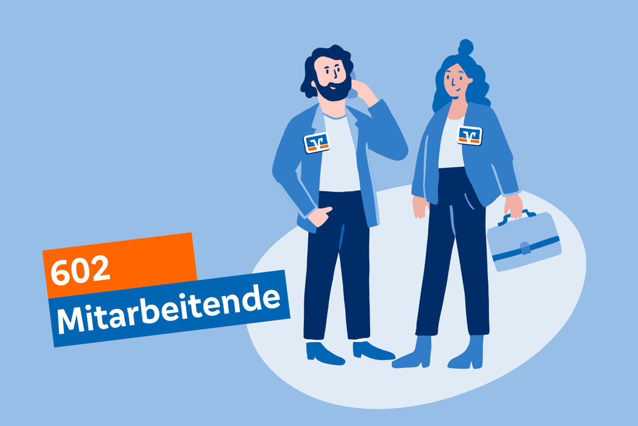 Illustration, die zeigt, wie viele Mitarbeitende es gibt