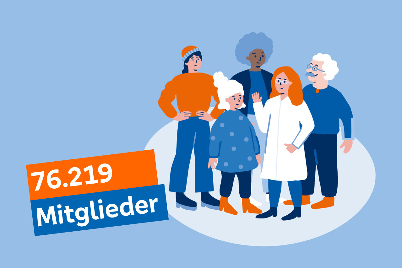 Illustration, die zeigt, wie viele Mitglieder es gibt