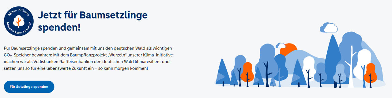 Grafik zeigt die Aktion "Klima-Initiative" des CO2-Checks im OnlineBanking