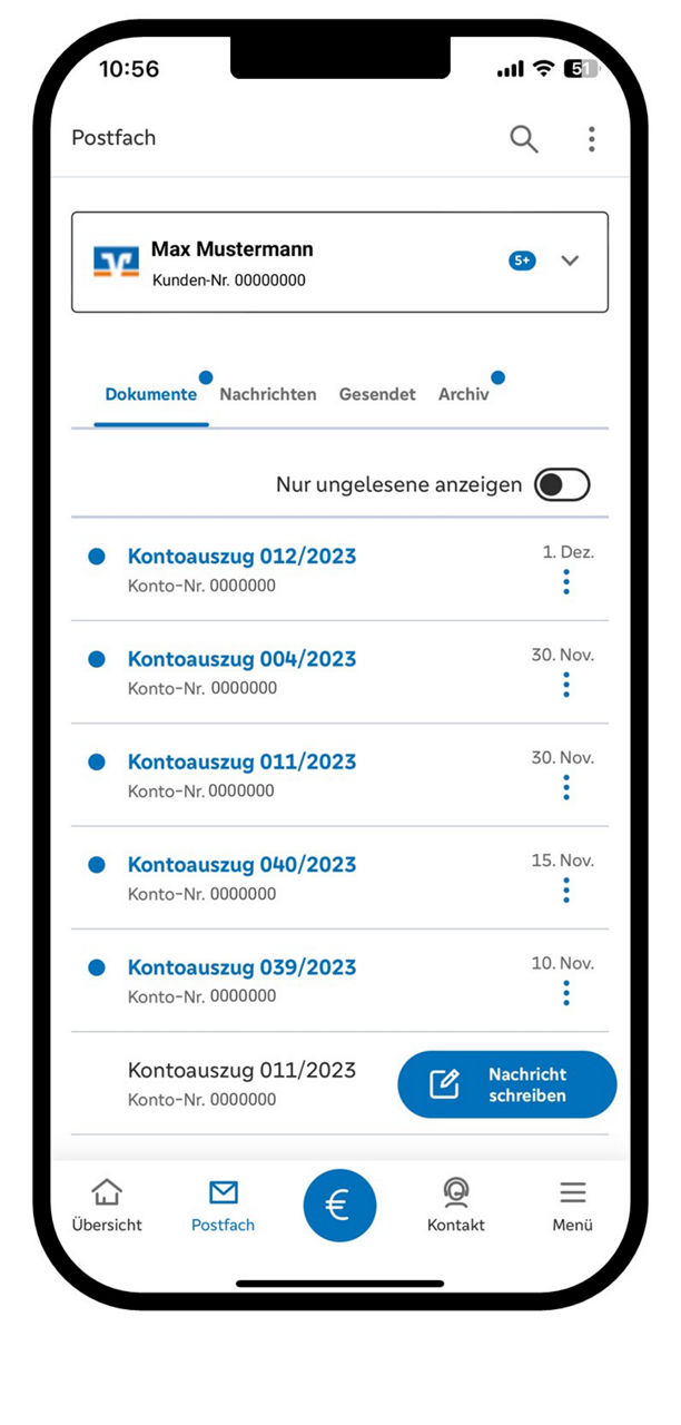 Postfach in der VR Banking App