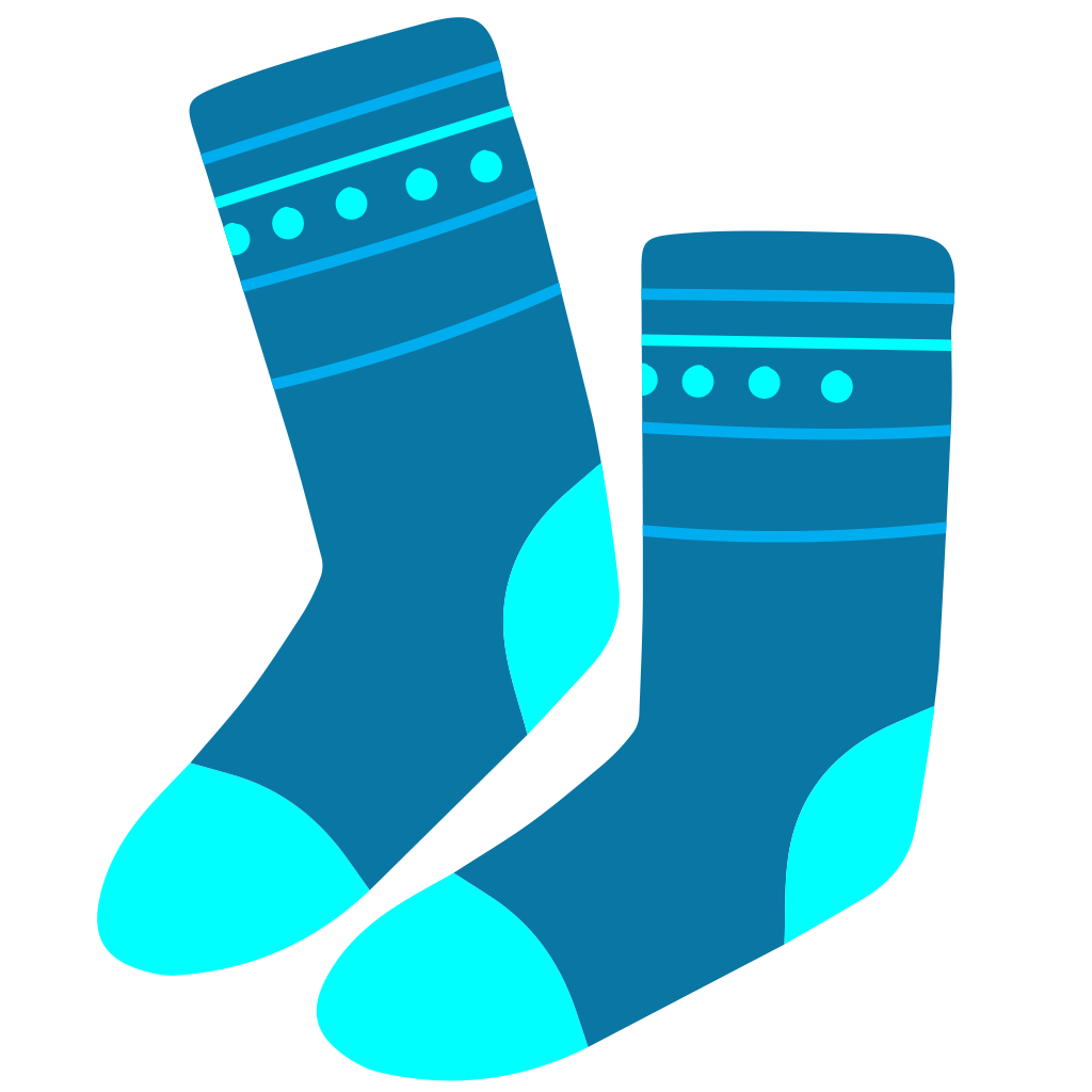Grafische Darstellung blauer Socken