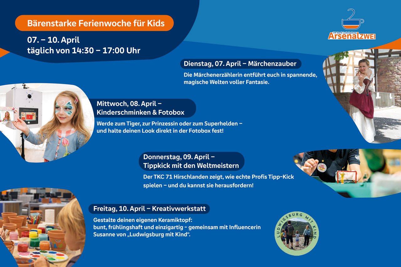 Programm der Bärenstarken Ferienwoche in ArsenalZWEI
