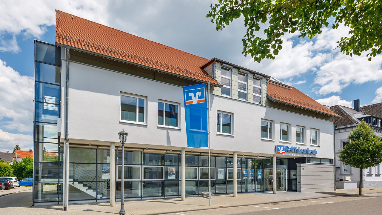 Bankgebäude der  Raiffeisenbank Bad Saulgau eG
