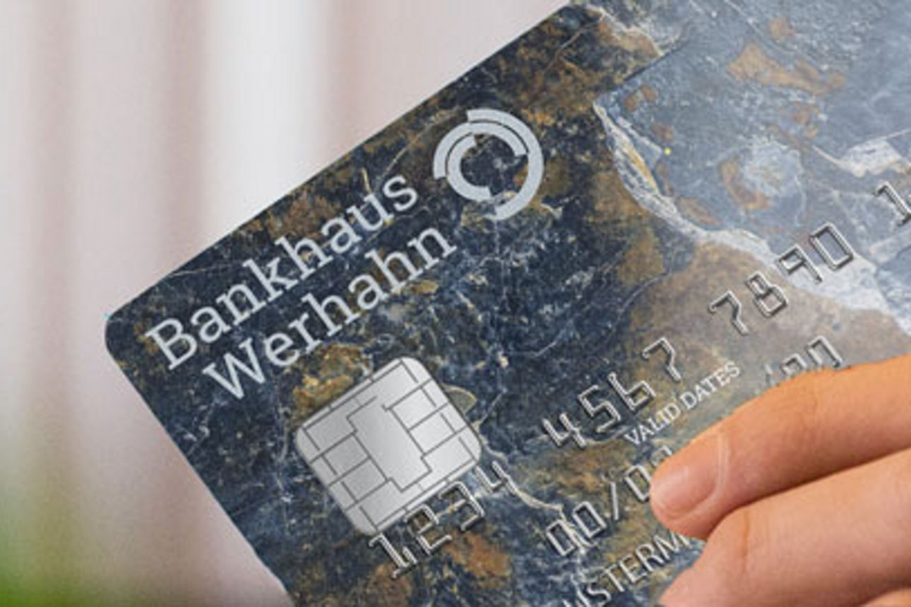 Foto der Kreditkarte des Bankhaus Werhahn