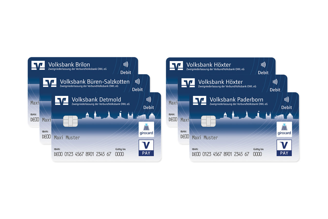 Varianten der girocard für alle Zweigniederlassungen der VerbundVolksbank OWL eG