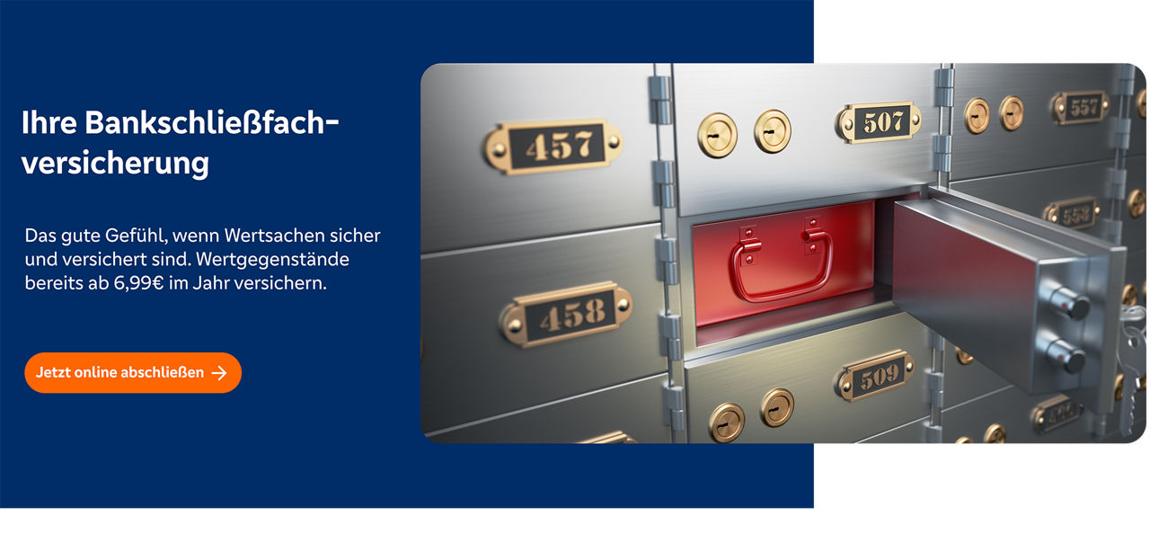 Ein geöffnetes Schließfach mit roter Kassette darin