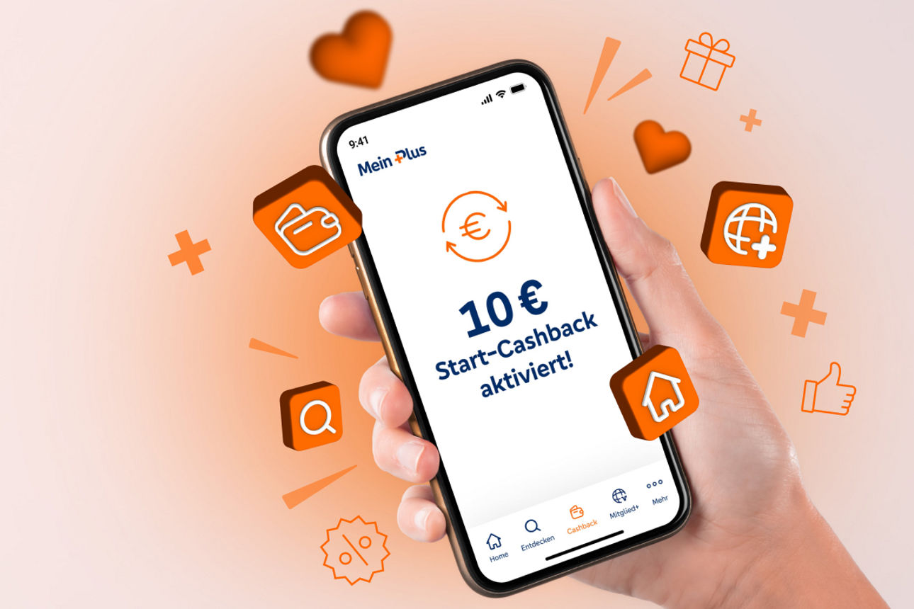 Illustration auf Smartphone - MeinPlus Cashback