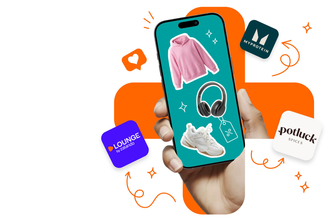 Illustration mit einem Smartphone und dem MeinPlus Logo