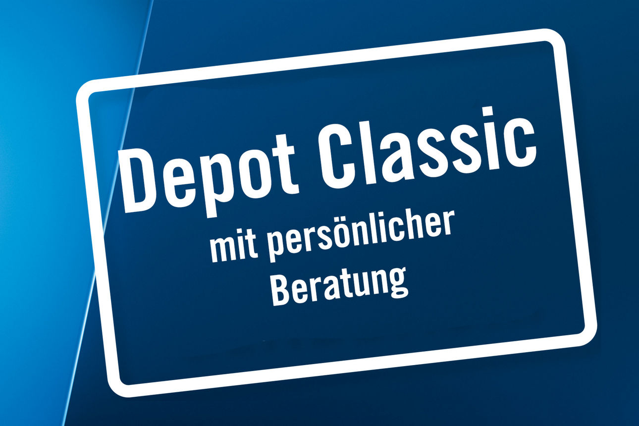 Grafik mit Schriftzug "Deot Classic" auf blauem Hintergrund