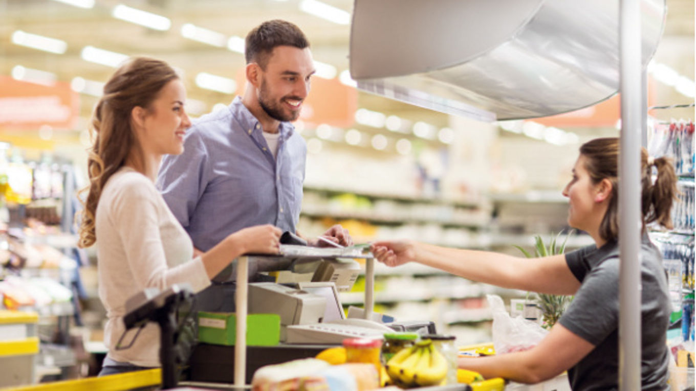Bargeld im Supermarkt und anderen Märkten