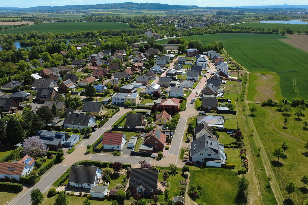 Drohnenaufnahme vom Baugebiet Barnten