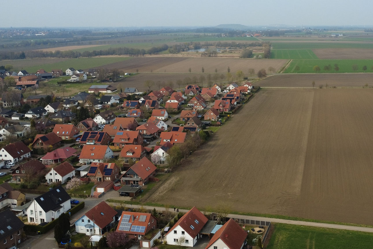Drohnenaufnahme vom Baugebiet Algermissen-Ost