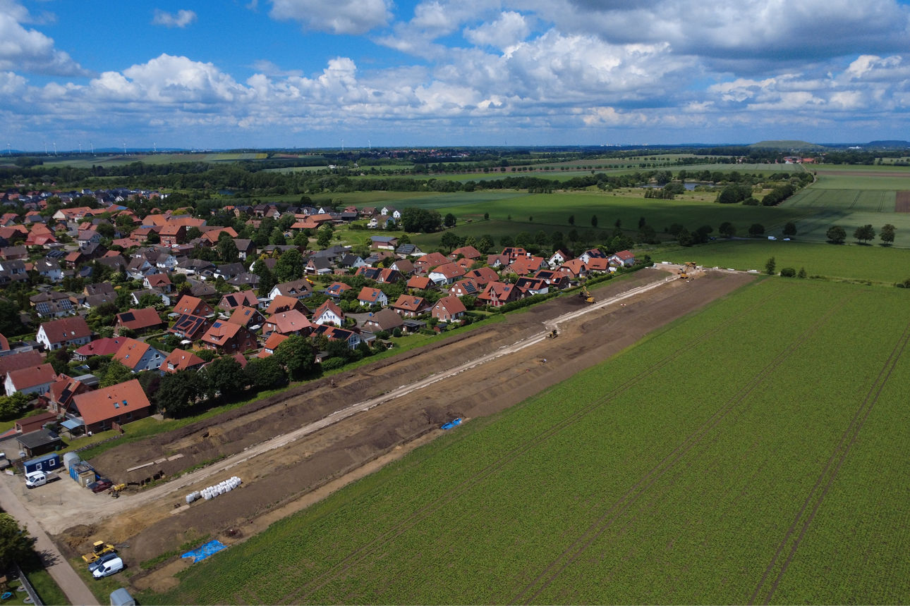 Drohnenaufnahme Baugebiet Algermissen-Ost