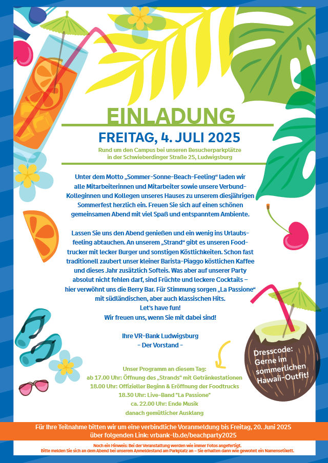 Einladung zum VR-Bank Sommerfest