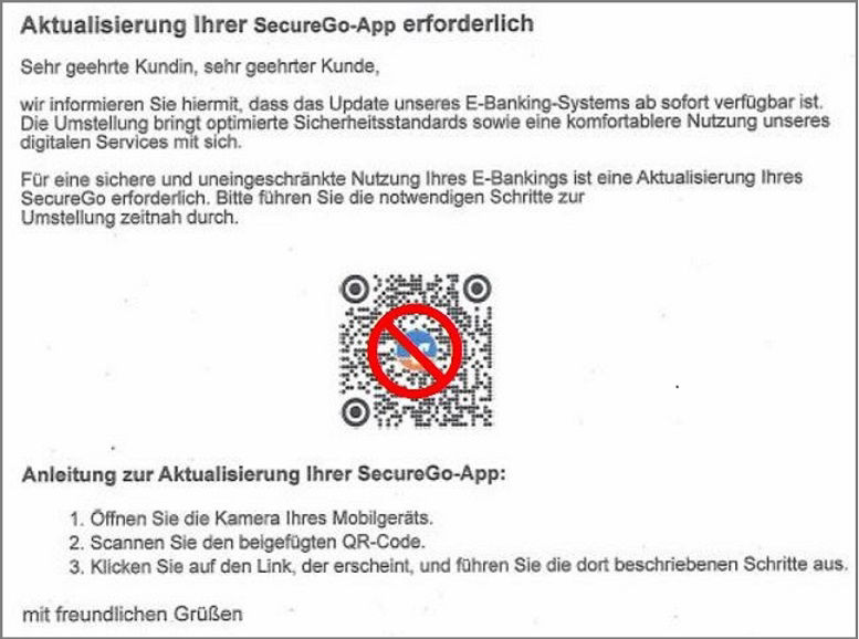 Beispiel eines gefälschten Briefes