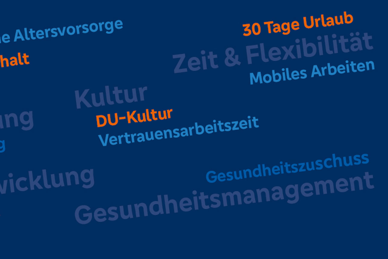 Benefits auf blauen Hintergrund geschrieben