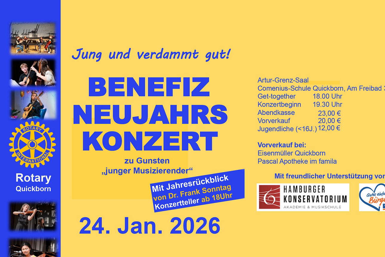 Plakat Benefitzkonzert Rotary Quickborn
