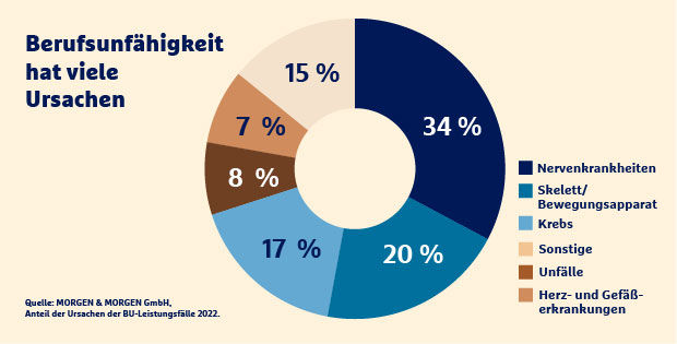 Berufsunfaehigkeit aufgeteilt nach Berufen und Ursachen