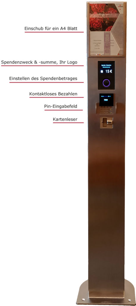 Foto einer digtalen Spendensäule