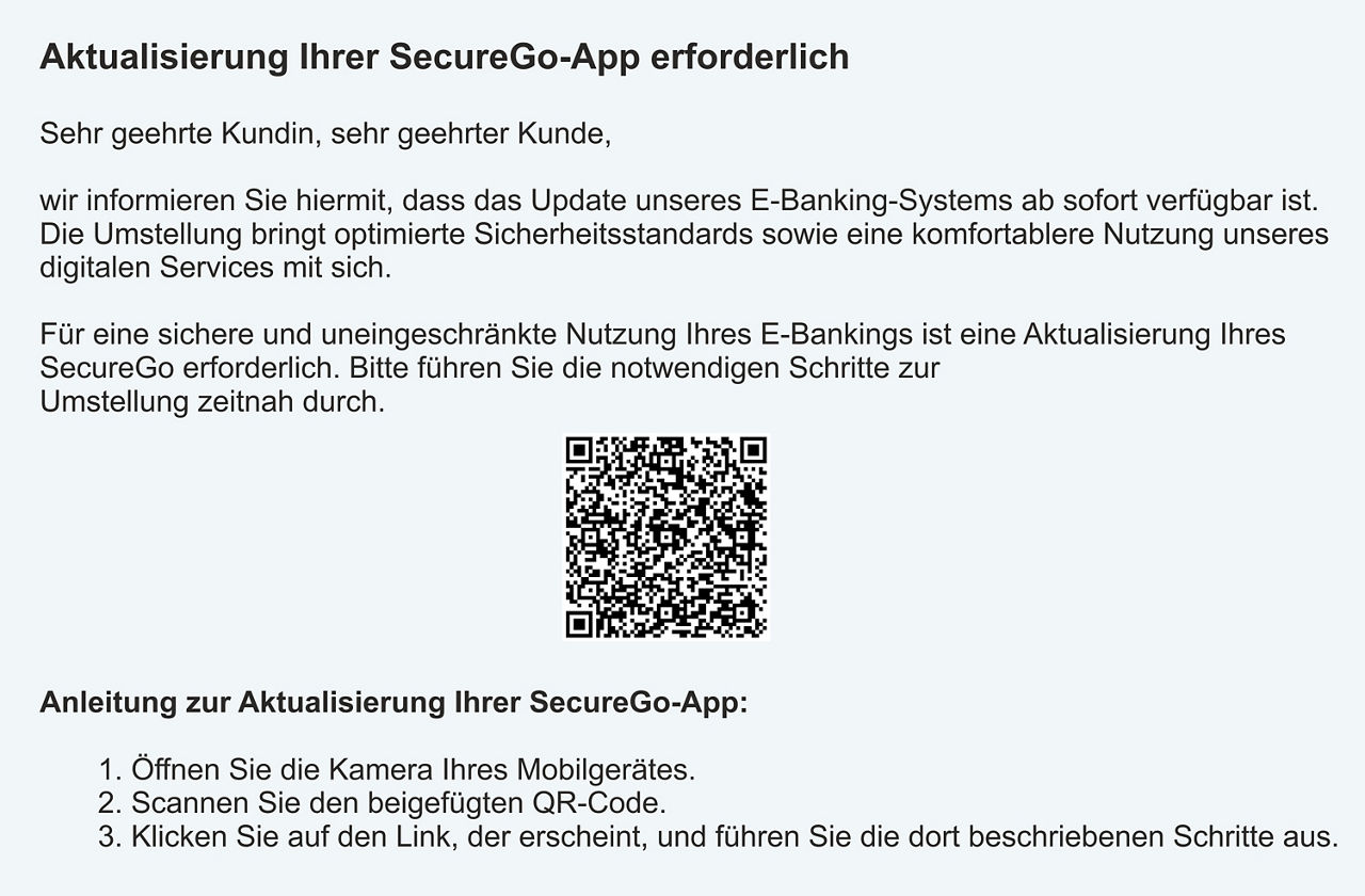 Beispiel eines gefälschten Briefes