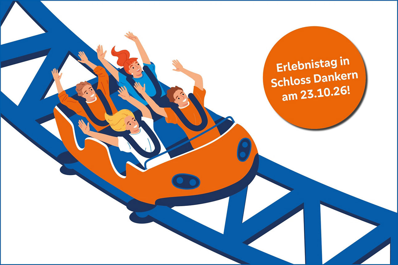 Kinder fahren Achterbahn