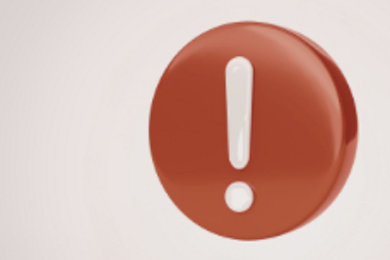 Schild rund mit Ausrufezeichen