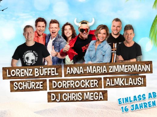 Bild von Mallorca-Sängern mit passenden Unterschriften der Namen.