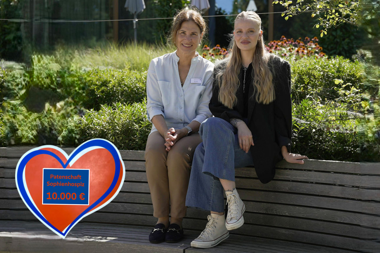 Frau Gabler vom Sophienhospiz mit Frau Gula von der Freisinger Bank