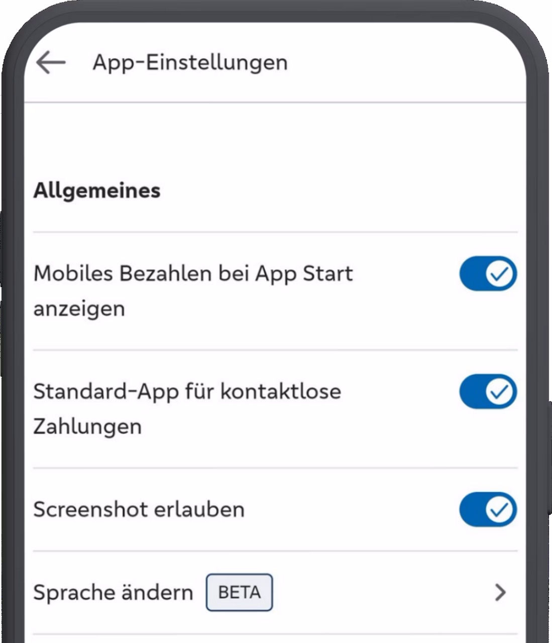 VR Banking App in Android als Standard-Bezahl-App festlegen