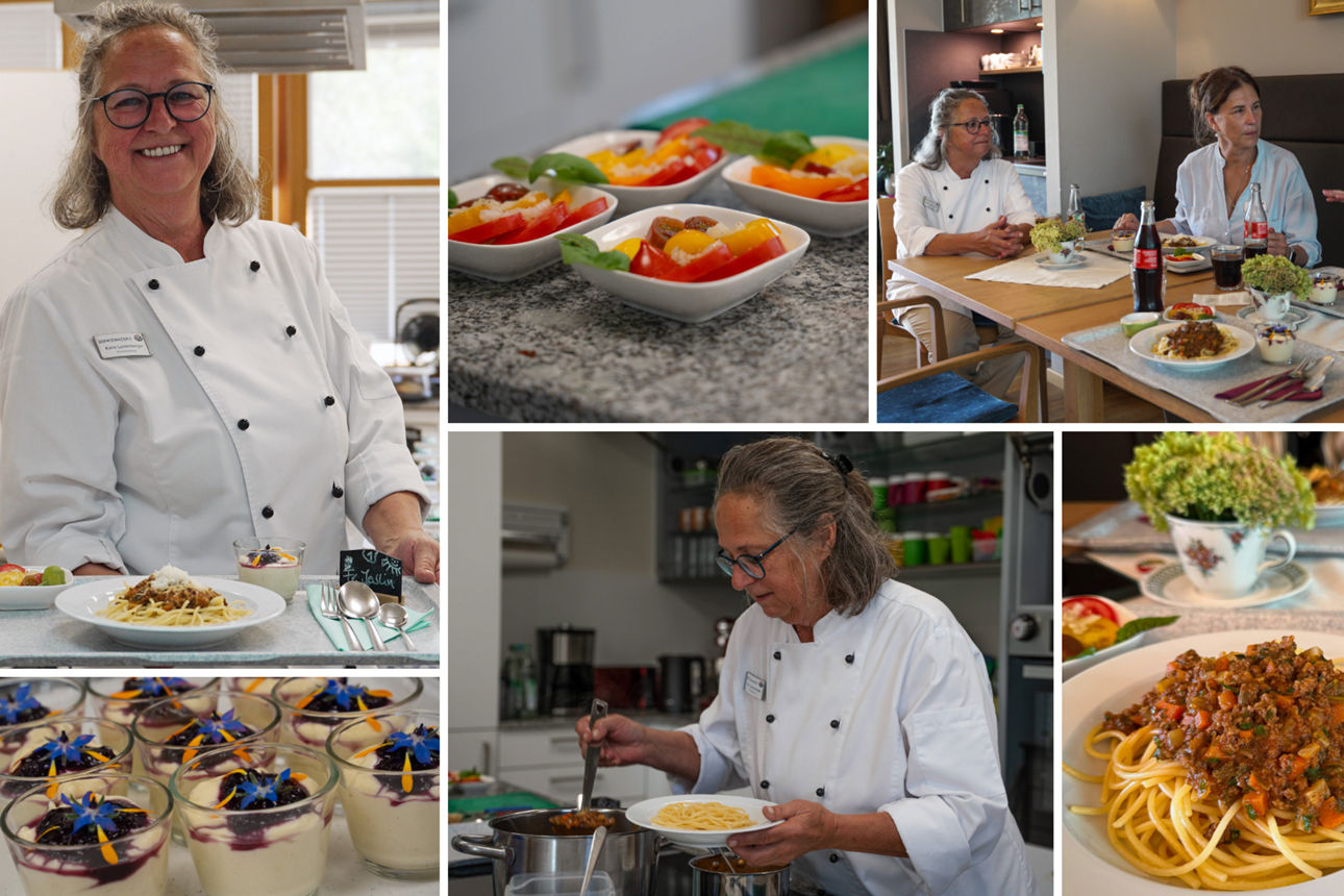 Küchenleiterin Karin Leidenberger in Ihrem Element