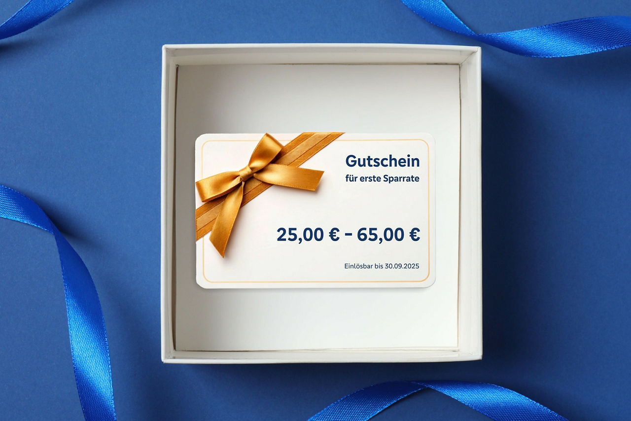 Gutschein im Wert von 25 bis 65 Euro in einer Geschenkbox