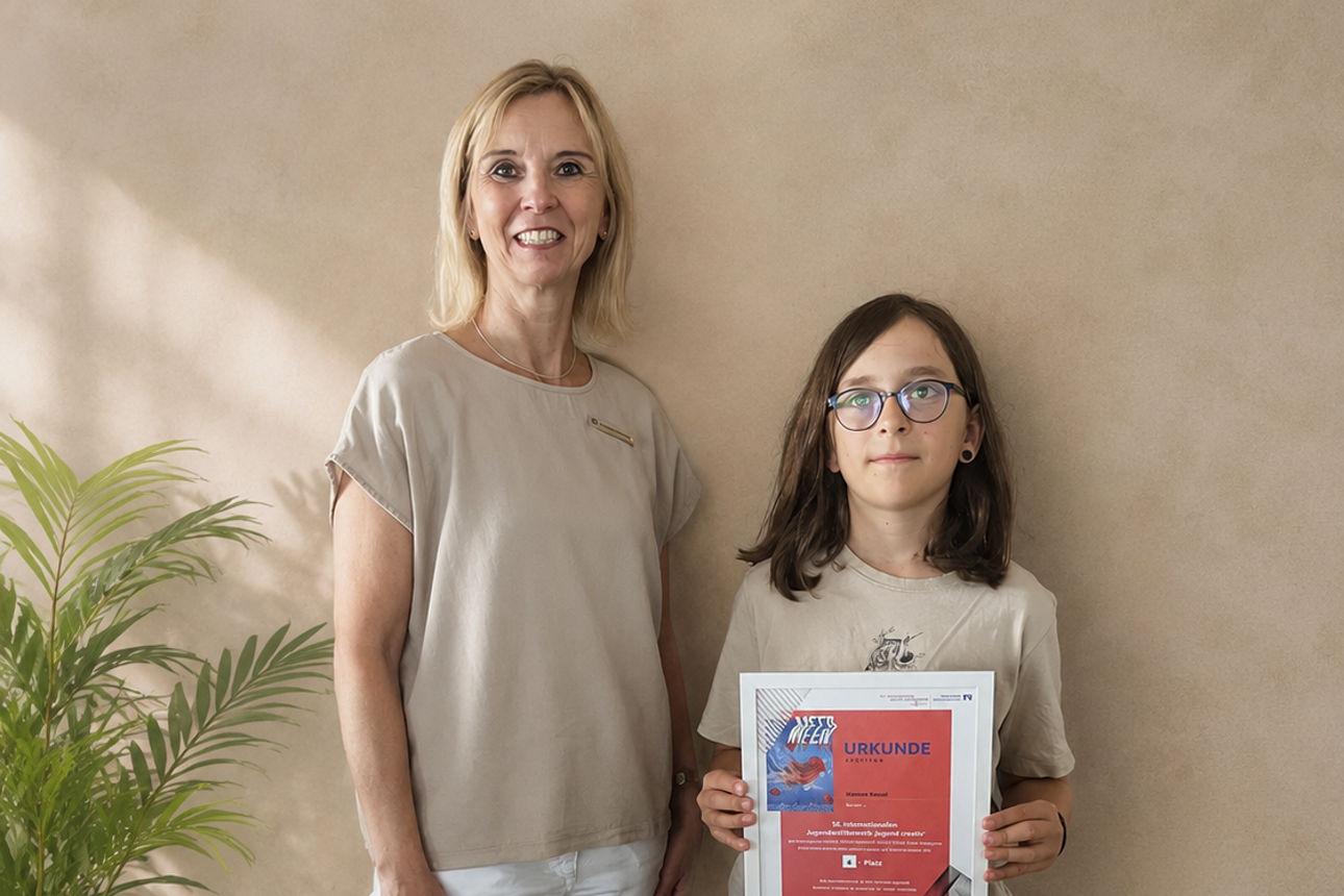 Mitarbeiterin mit dem jungen Nachwuchstalent
